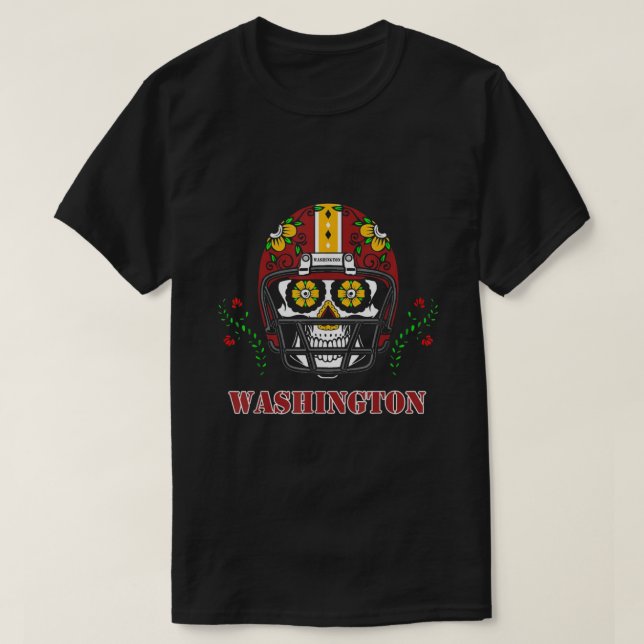 Camiseta Casco de fútbol de Washington: Sugar Skull (Diseño del anverso)