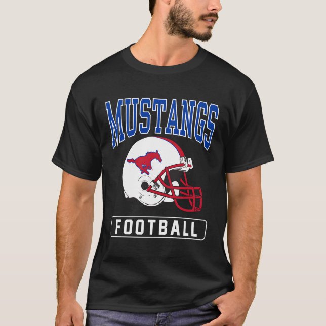 Camiseta Casco de fútbol del Metodista Sur Smu Mustangs (Anverso)