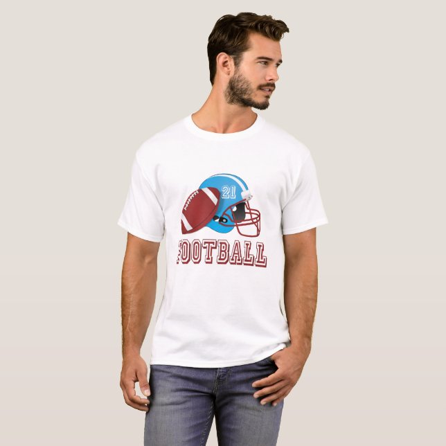 Camiseta Casco de fútbol y pelota (Anverso completo)