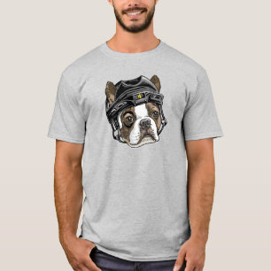 Camiseta Casco de hockey negro de Boston terrier