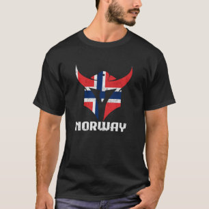 Camiseta Casco de la bandera de Noruega Viaje Escandinavia 