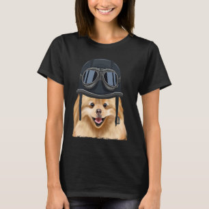 Camiseta Casco de motocicleta Vintage Pomeranian