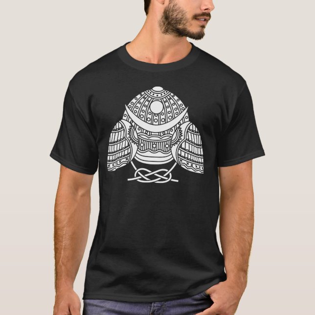 Camiseta Casco de samurái de sol luna (Anverso)