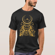 Casco de samurái japonés de oro Kabuto y máscara M