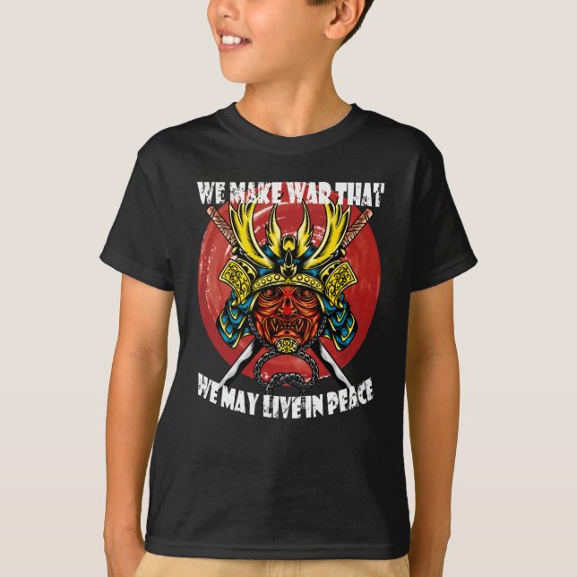 Camiseta Casco de Samurái Retro - Cita de Samurái Sobre la  (Anverso)