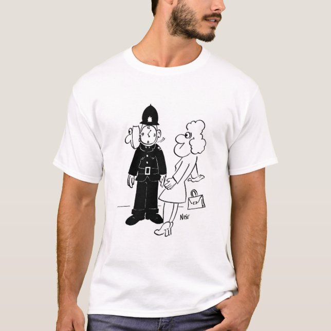 Camiseta Casco del reloj de cuco del policía (Anverso)