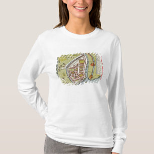 Camiseta Casco, detalle del mapa de los montar a caballo