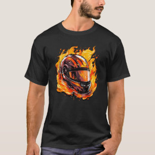 Camiseta Casco para motocicleta Guay Fire and Flames para m