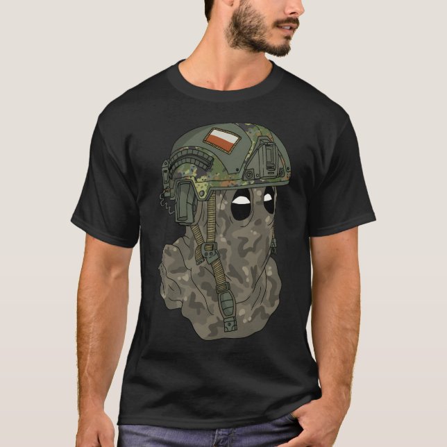 Camiseta Casco rápido de soldado polaco. (Anverso)