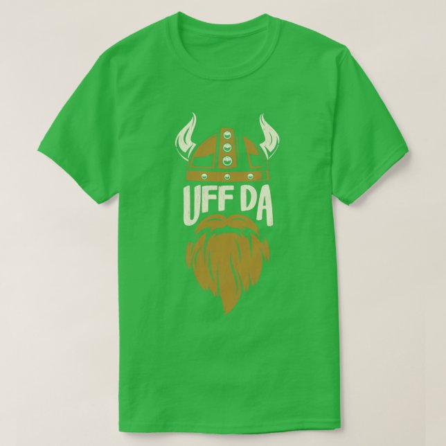 Camiseta Casco Uff Da Viking y barba Classic TShirt (Diseño del anverso)