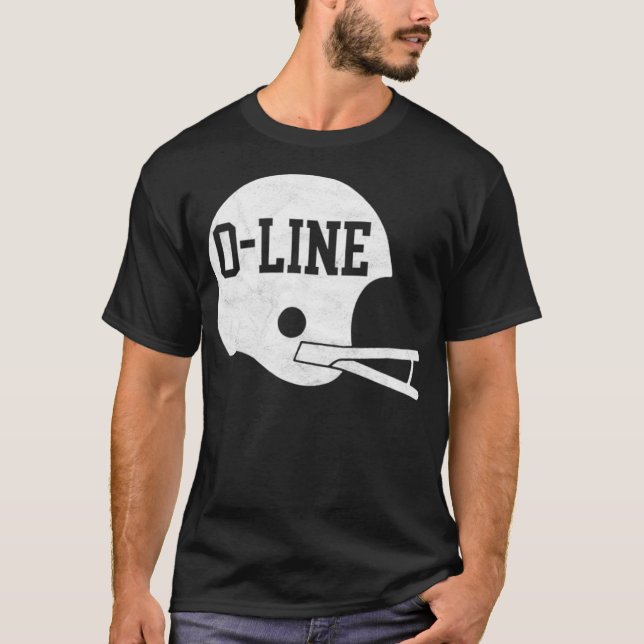 Camiseta Casco Vintage simple OLine para Lineme ofensivo (Anverso)