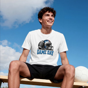 Camiseta Casco y Balón de Fútbol Americano Día de Partido D
