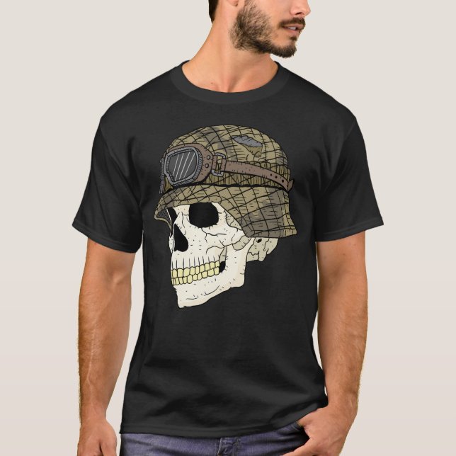 Camiseta Casco Y Calavera De Stahlhelm Alemán. (Anverso)