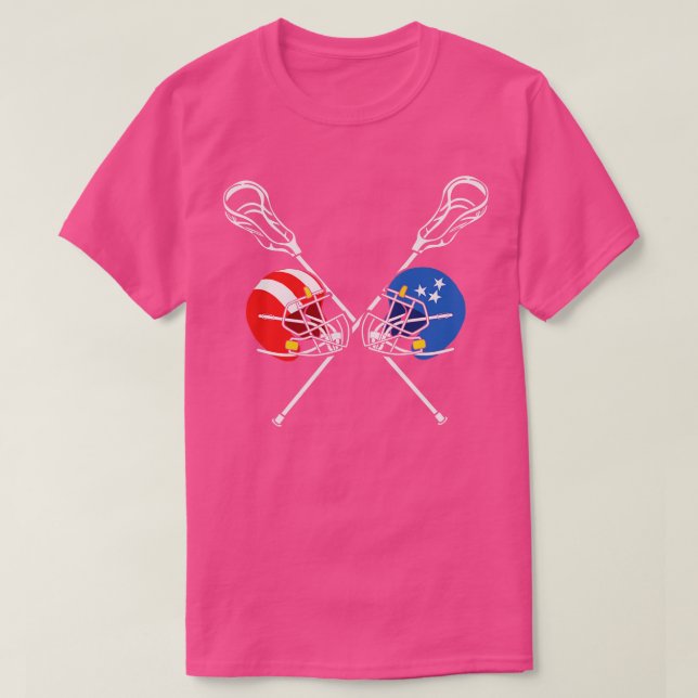 Camiseta Cascos De La Bandera Lacrosse 4 De Julio (Diseño del anverso)