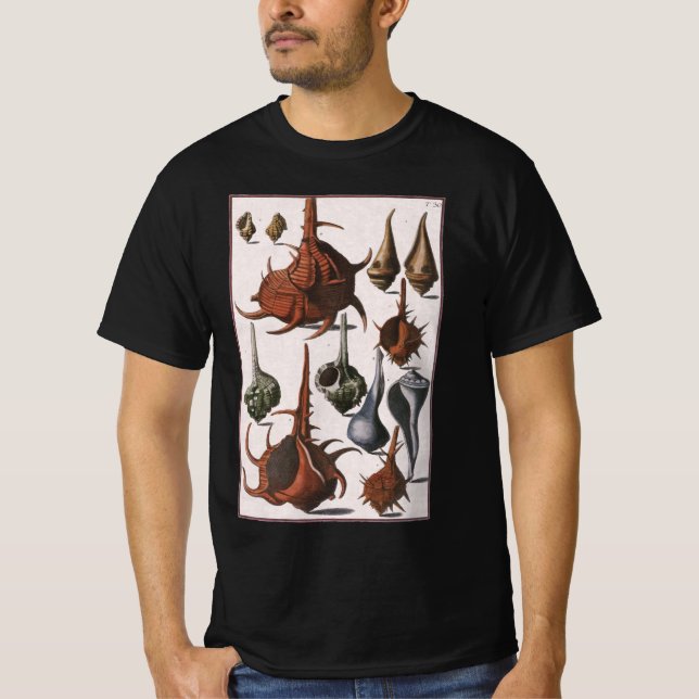 Camiseta Cascos marinos de época, cáscaras oceánicas Vida m (Anverso)