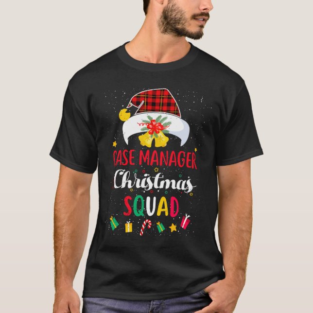 Camiseta Case Manager Christmas Squad Santa Hat Matching Pr (Anverso)