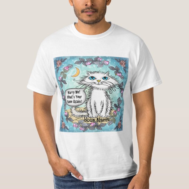 Camiseta Cásese con el gato de las gafas (Anverso)