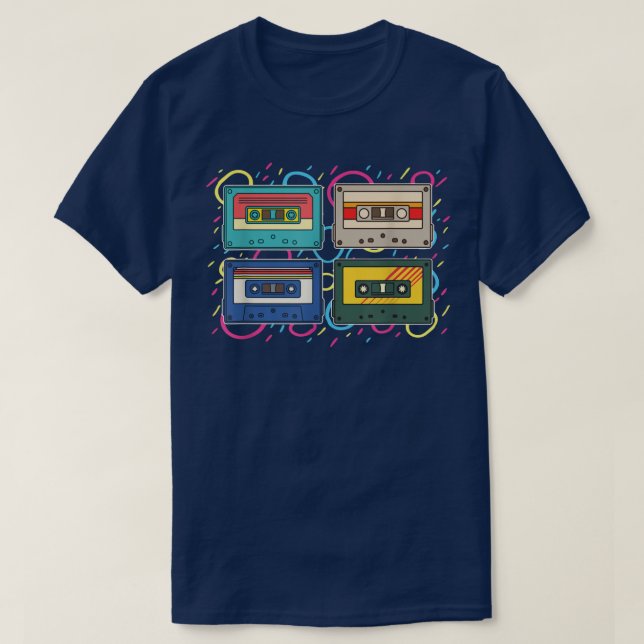 Camiseta Casete mixtape 1980 Music Lover Retro (Diseño del anverso)
