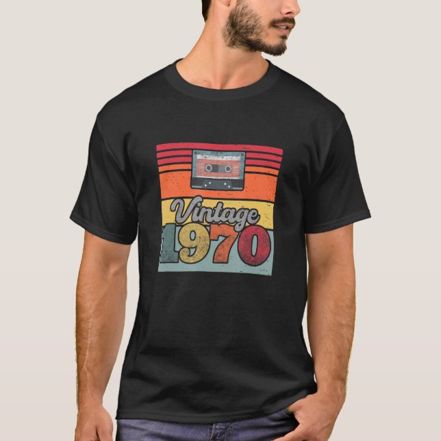 Camiseta Casete retro de sol de 1970 (Anverso)