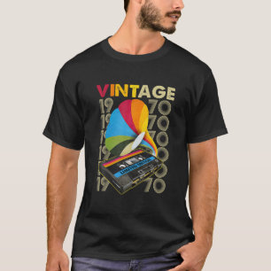 Camiseta Casete Retro Vintage 1970 52º cumpleaños 52 años