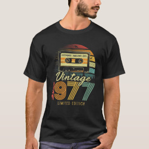 Camiseta Casete Retro Vintage 1977 1977 45º Cumpleaños 45