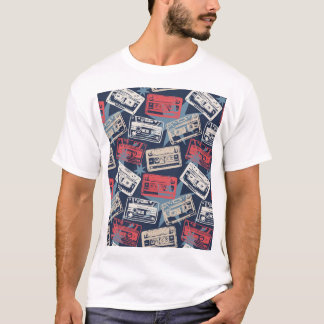 Camiseta Casetes antiguos de música vintage impecables
