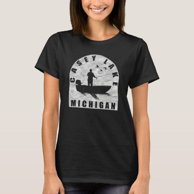 Camiseta Casey Lake Fishing Michigan (Anverso)