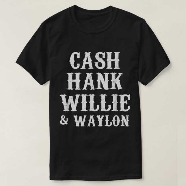 Camiseta Cash Hank Willie y Waylon Country Music (Diseño del anverso)