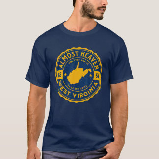 Camiseta Casi Heaven Home West Virginia Map 304 WV Vintag