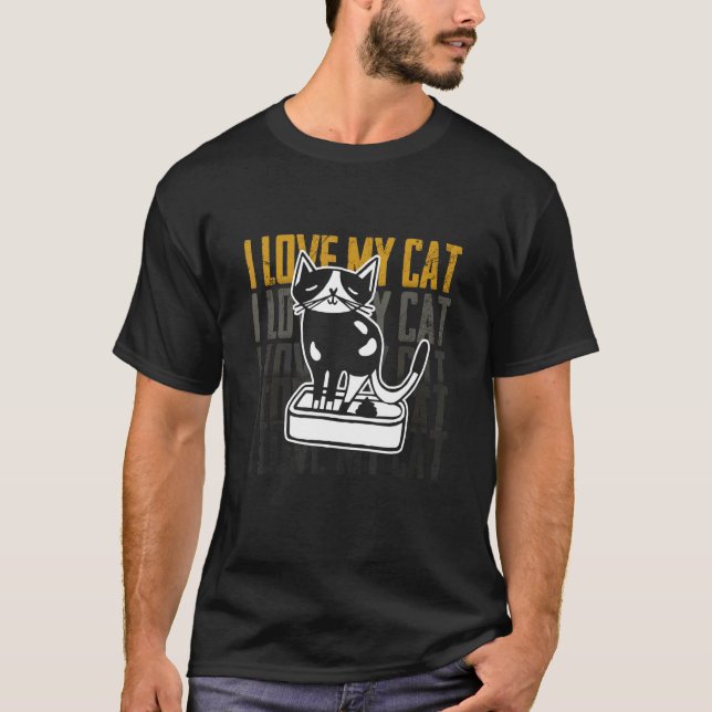 Camiseta Casilla de limo de gatos de gato limpiando tras Ma (Anverso)