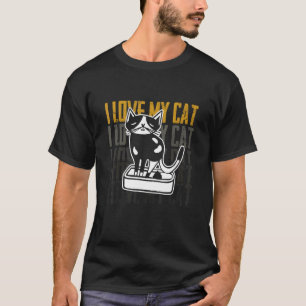 Camiseta Casilla de limo de gatos de gato limpiando tras Ma