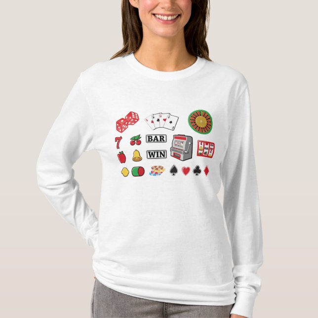 Camiseta Casino Night Slot Machine Poker Lucky 7s (Anverso)