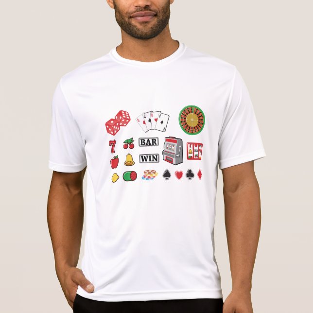 Camiseta Casino Night Slot Machine Poker Lucky 7s (Anverso)