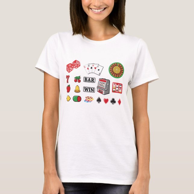 Camiseta Casino Night Slot Machine Poker Lucky 7s (Anverso)