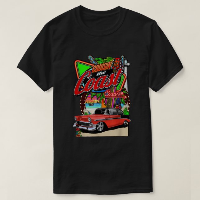 Camiseta Casino Tropi Cruissin the Coast Classic Car Rod Ru (Diseño del anverso)