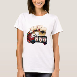 Camiseta casino, vegas, póquer, juegos de azar, adulto