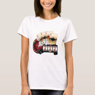 Camiseta casino, vegas, póquer, juegos de azar, adulto