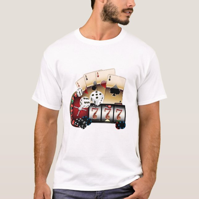 Camiseta casino, vegas, póquer, juegos de azar, adulto (Anverso)