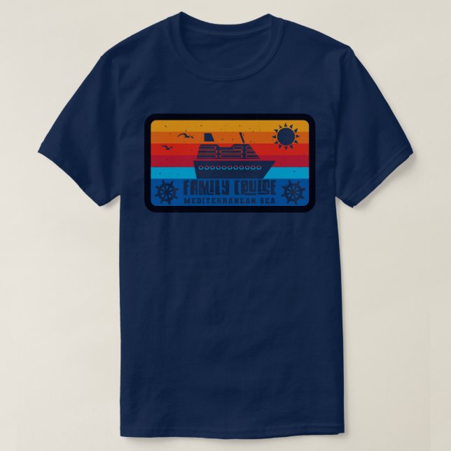 Camiseta Caso de crucero familiar Mar Mediterráneo Vintage  (Diseño del anverso)