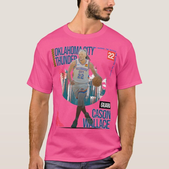 Camiseta Cason Wallace Basketball Art Thunder 1 (Anverso)