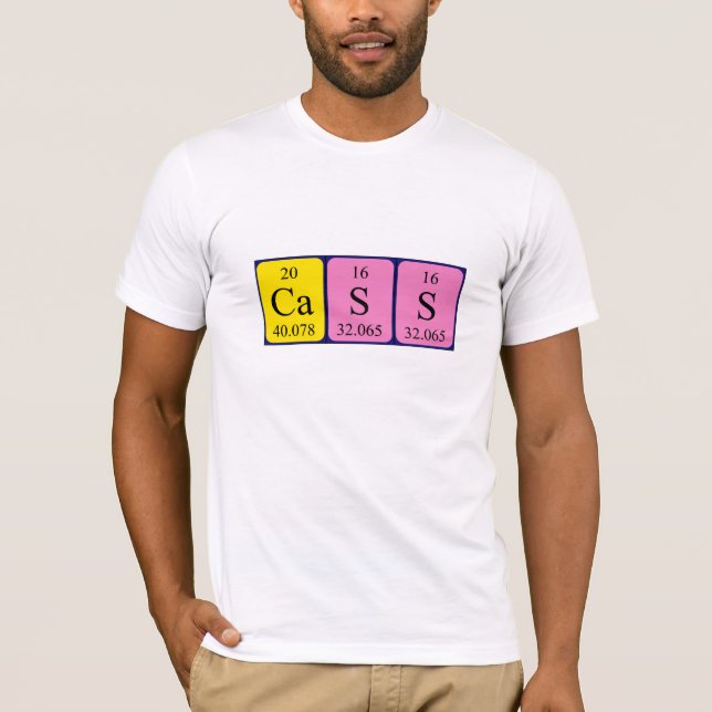 Camiseta Cass marca de nombre de tabla periódica (Anverso)