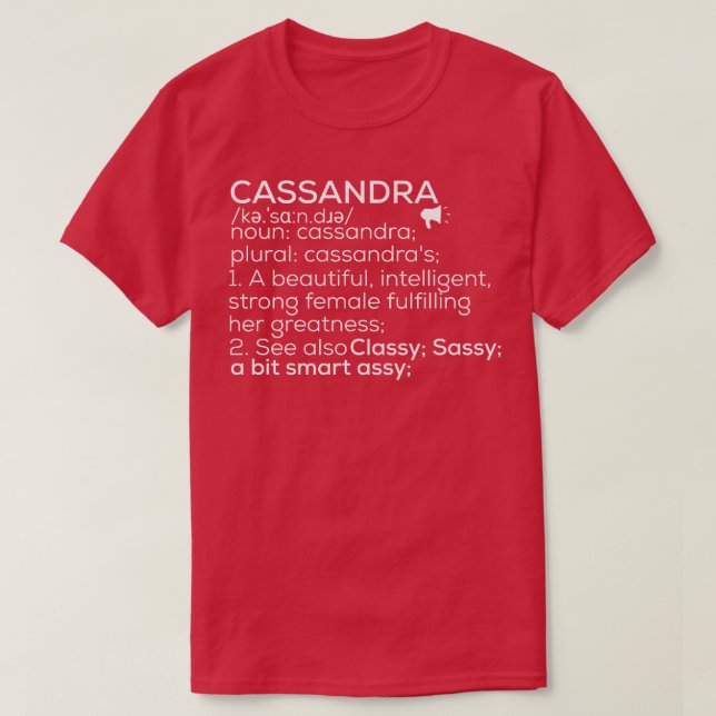 Camiseta Cassandra Nombre Cassandra Definición Cassandra Fe (Diseño del anverso)