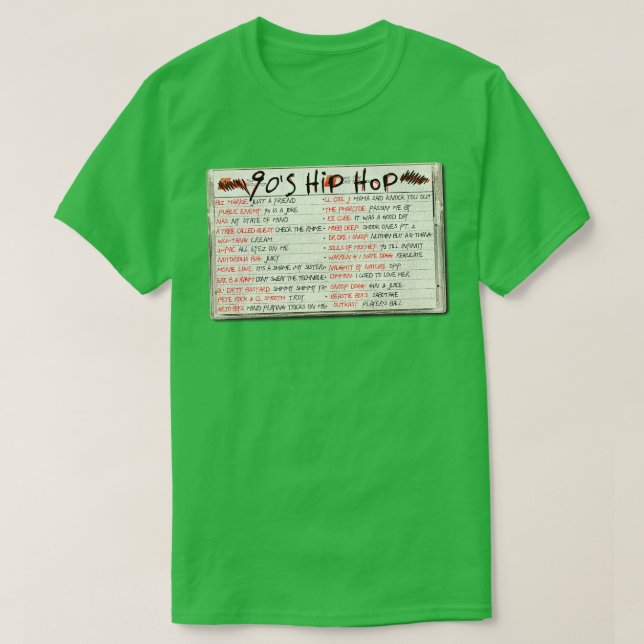 Camiseta Cassette de cinta de hip hop de los años 90 (Diseño del anverso)