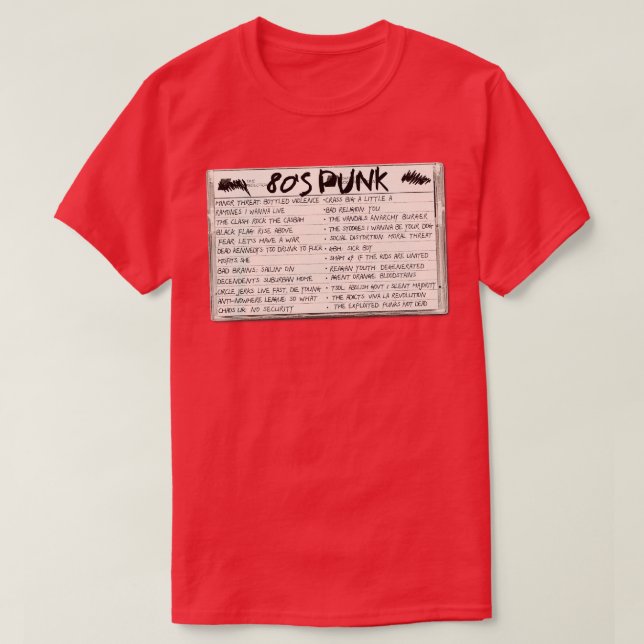 Camiseta Cassette de cinta mixta de Punk 80 (Diseño del anverso)