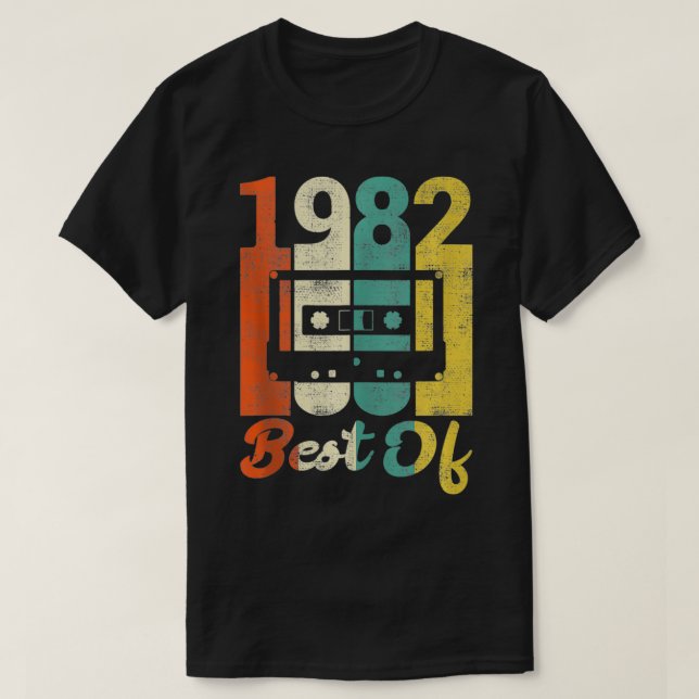 Camiseta Cassette de cumpleaños 40, retro, 1982 (Diseño del anverso)