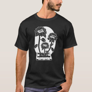 Camiseta Cassette de girasol blanco y negro