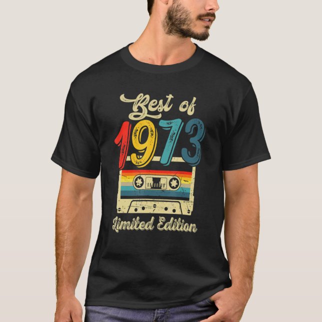 Camiseta Cassette De La Fiesta De Cumpleaños Retro De 1973, (Anverso)