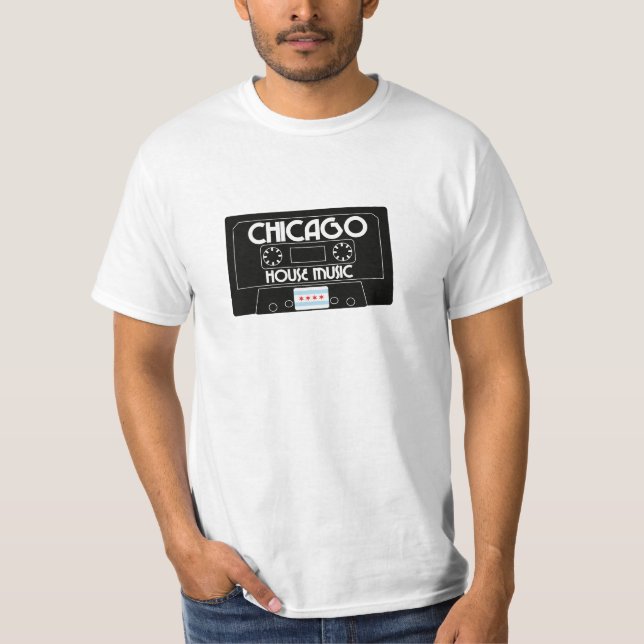 Camiseta Cassette de música Chicago House (negro) (Anverso)