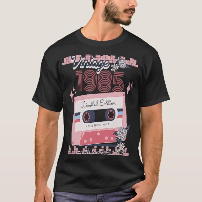 Camiseta Cassette de música vintage 1985 Boho Retro (Anverso)