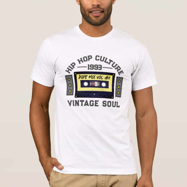 CAMISETA CASSETTE GRÁFICO DE LA CULTURA DE HIP HOP DE 90 (Anverso)